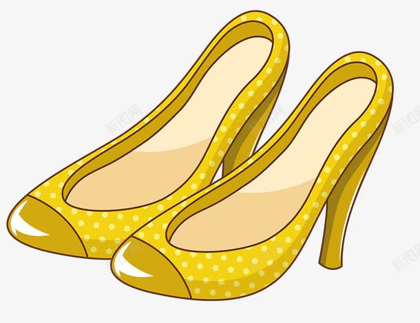 卡通手绘鞋子png免抠素材_88icon https://88icon.com 卡通手绘 鞋 高跟鞋 黄色鞋子