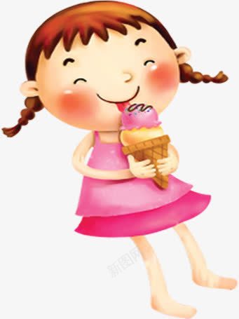 摄影卡通手绘吃冰淇淋的小女孩png免抠素材_88icon https://88icon.com 冰淇淋 卡通 女孩 摄影