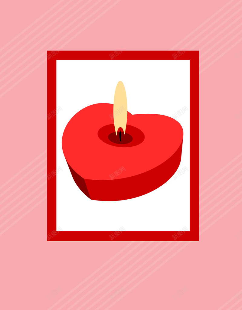 矢量简约红色心形蜡烛ai设计背景_88icon https://88icon.com 心形 矢量 祈祷 祝福 简约 红色 蜡烛 边框 矢量图