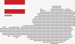 奥地利像素地图国旗矢量图素材