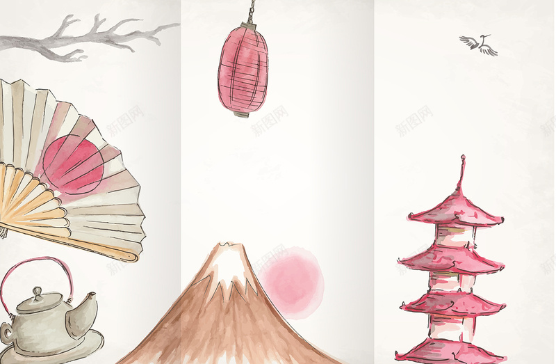 唯美日本风格广告详情页水彩矢量背景ai设计背景_88icon https://88icon.com 唯美 小清新 广告背景 日式风格 水彩背景 清新 矢量背景 简约 详情页背景 矢量图