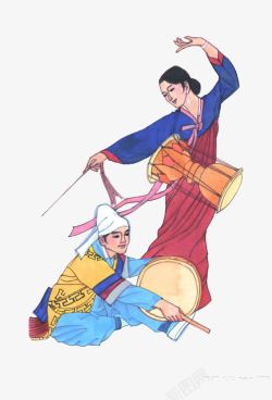 手绘少数民族传统舞蹈素材