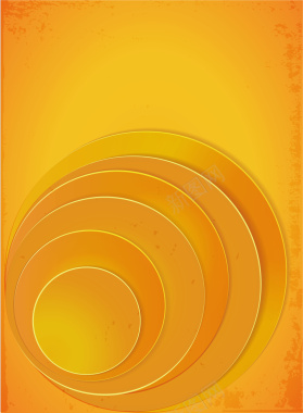 矢量橙黄色几何圆形立体背景背景