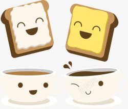 黄油面包配咖啡素材