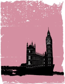 欧洲游海报矢量手绘涂鸦旅游大本钟背景高清图片