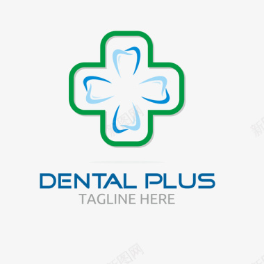 创意logo十字形的牙齿logo矢量图图标图标