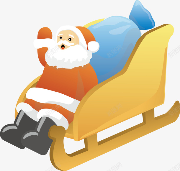 卡通圣诞老人玩具png免抠素材_88icon https://88icon.com Christma Christmas Merry 圣诞快乐 圣诞老人 圣诞节 雪橇车