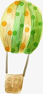 手绘彩色可爱创意漫画热气球素材