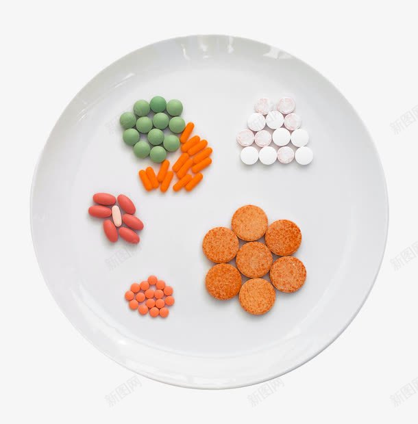 盘子装着药片png免抠素材_88icon https://88icon.com 一堆药片 盘子 药丸 药片