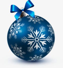 圣诞节蓝色小球装饰素材