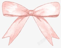 手绘水彩粉色蝴蝶结素材