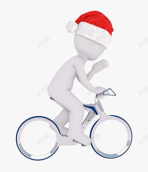 骑自行车的圣诞帽小人png免抠素材_88icon https://88icon.com 3D小人 圣诞 圣诞节 红色 自行车