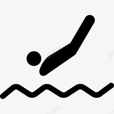 残奥会游泳剪影图标图标