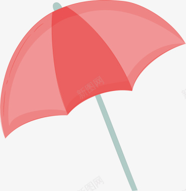 爱心装饰粉色小伞装饰图标矢量图图标