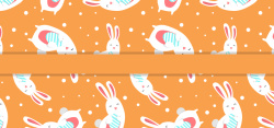 祛斑祛痘海报兔子圆点橙色小清新海报banner矢量图高清图片