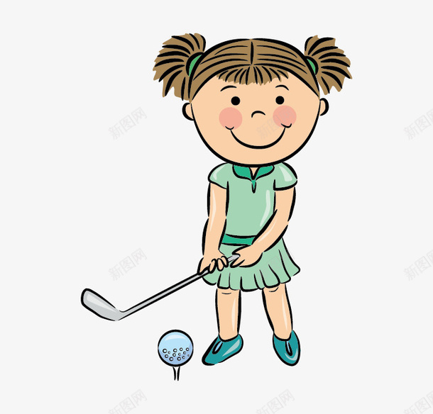 打高尔夫的小女孩png免抠素材_88icon https://88icon.com PNG素材 卡通 小女孩 高尔夫