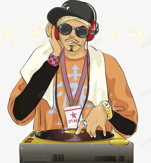 DJpng免抠素材_88icon https://88icon.com 卡通DJ 墨镜 耳机