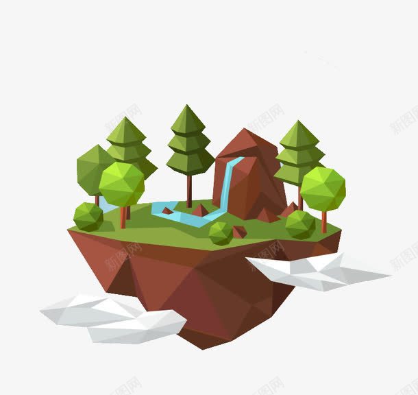 小山png免抠素材_88icon https://88icon.com 小山 岛屿 树林 漂浮