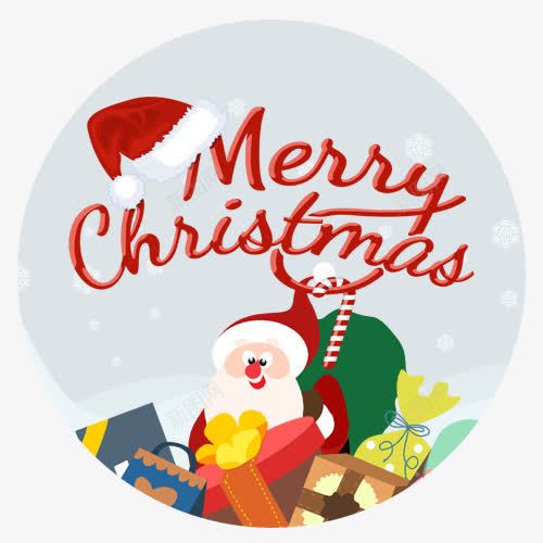 圣诞快乐png免抠素材_88icon https://88icon.com 促销活动 圆形标签 圣诞节 英文字母 装饰标签 设计标签