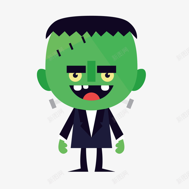 绿脸怪物矢量图ai免抠素材_88icon https://88icon.com 万圣节 怪物 绿脸 矢量图