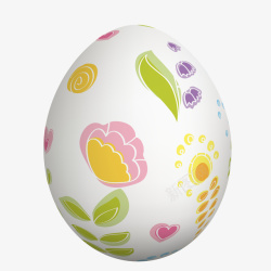 创意复活节彩绘鸡蛋手绘植物复活节彩蛋矢量图高清图片