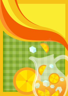 夏日橙汁宣传单矢量图背景