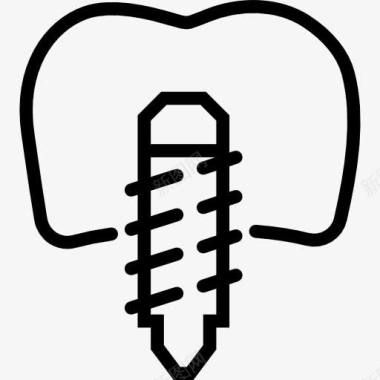 坏掉的牙齿植入图标图标