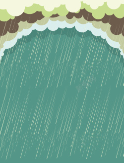 雨景矢量卡通儿童雨景背景高清图片