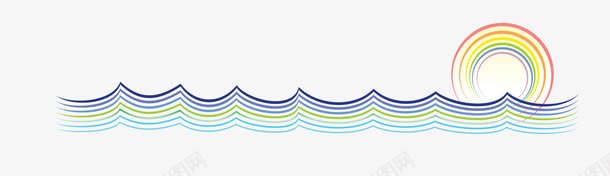 彩色简笔画海上日出png免抠素材_88icon https://88icon.com 彩色简笔画 海上日出 矢量风景 风景图