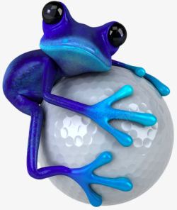 青蛙抱着高尔夫球素材