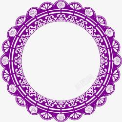 紫色复古花纹创意元素素材