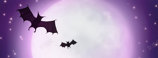 万圣节鬼节蝙蝠背景banner背景