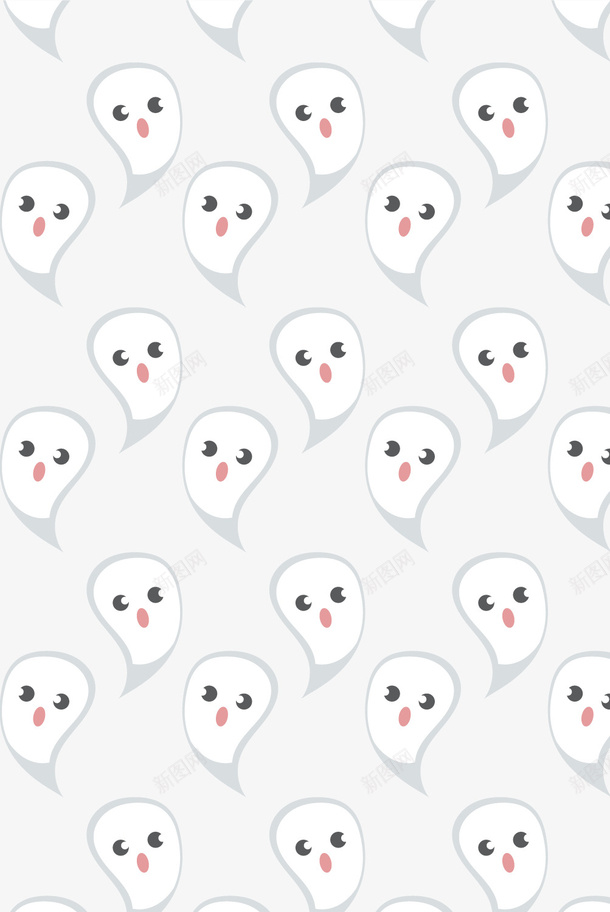 手绘白色可爱幽灵矢量图ai免抠素材_88icon https://88icon.com 万圣节装饰 可爱幽灵 手绘 手绘的鬼魂 白色幽灵 白色恐怖 矢量图 背景装饰
