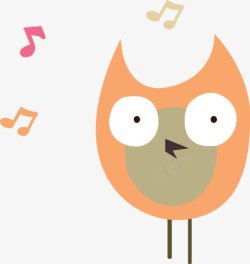 卡通唱歌的猫头鹰矢量图素材