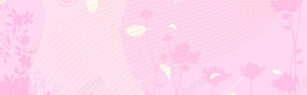 边饰花朵线条粉色背景