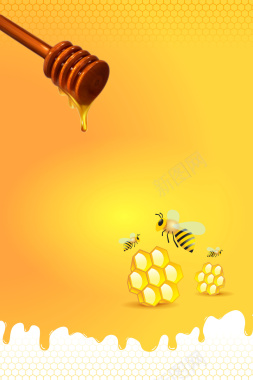 美食蜂蜜营养食品背景矢量图背景