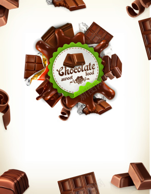 巧克力牛奶矢量宣传海报背景背景