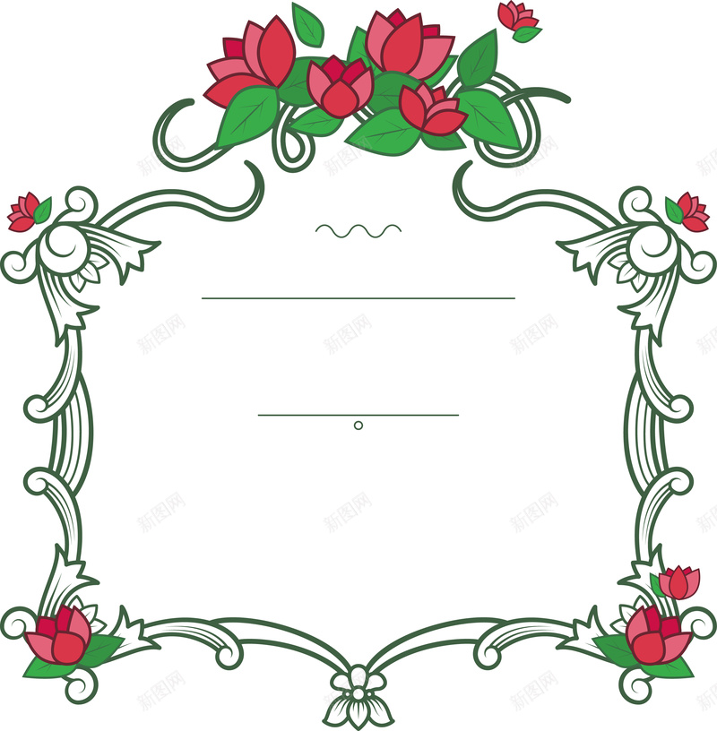 红色藤蔓花朵邀请卡矢量图ai设计背景_88icon https://88icon.com 卡片 矢量图 红色 背景 花朵 花边 藤蔓 边框 邀请卡