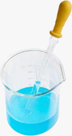 蓝色液体烧杯医疗素材
