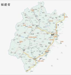 福建矢量地图福建交通要道高清图片