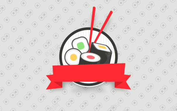 寿司店logo餐厅背景矢量图背景