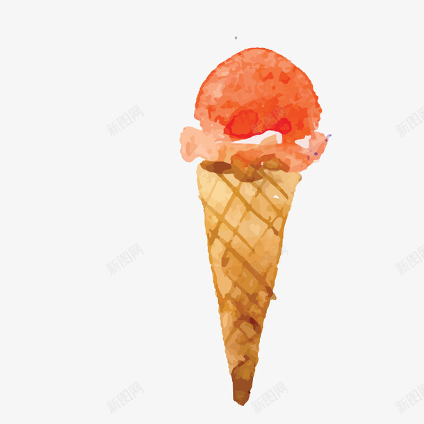 卡通手绘甜筒冰淇淋矢量图ai免抠素材_88icon https://88icon.com 冰淇淋 卡通 天猫吃货节 手绘 红色 食物 矢量图
