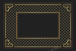 金色网格黑色网格金色边框背景矢量图高清图片