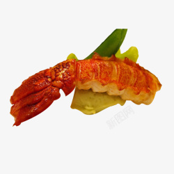 白色大虾大虾尾法国菜高清图片
