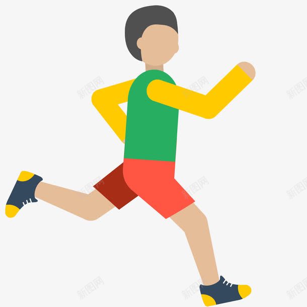 跑步的人png免抠素材_88icon https://88icon.com 健身 扁平跑步的人 跑步 运动