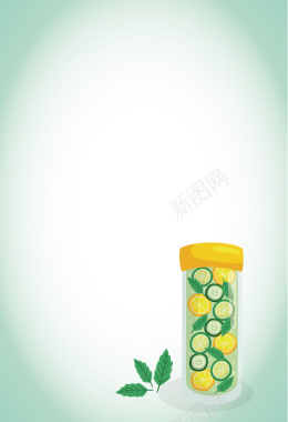 扁平化健康果蔬果汁海报背景矢量图背景