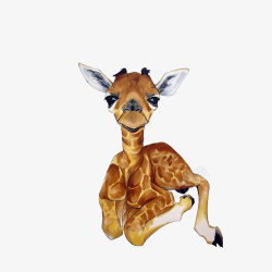 坐着的小鹿马克笔手绘坐着的小鹿高清图片