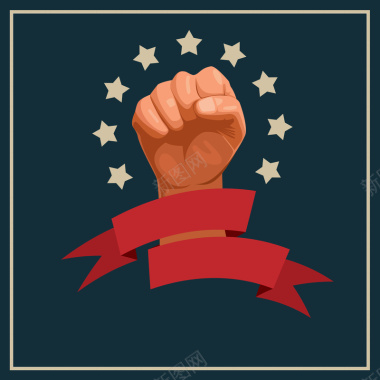 劳动节胜利标志海报背景矢量图背景