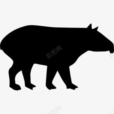 貘哺乳动物形状从侧图标图标