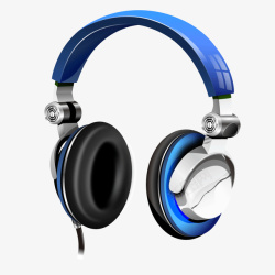 蓝色时尚游戏耳机矢量图素材